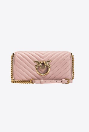 Pinko Mini Love Bag Click Baguette Chevron Dorados | ZMXNQ21624