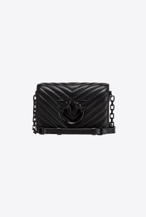 Pinko Mini Love Bag Click Chevron Colour Block Negros | SMXNY39023