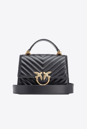 Pinko Mini Love Bag Top Handle Light Chevron Dorados | MXCIF50522