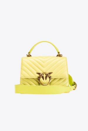 Pinko Mini Love Bag Top Handle Light Chevron Dorados | TMXPQ55071