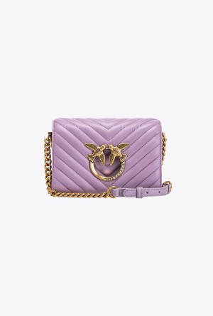 Pinko Mini Love Bag Click Chevron Jewel IRIS-ANTIQUE GOLD | XMXBH73943