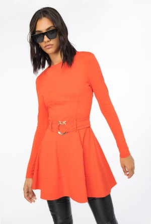 Pinko Mini dress with piercing belt Naranjas | MXNEJ71390