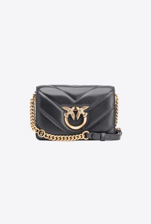 Pinko Mini Love Bag Click Big Chevron Dorados | MXZPD20549