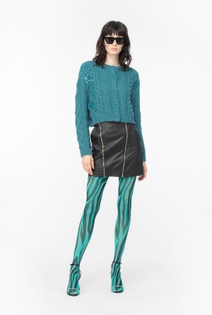 Pinko Multi cable-stitched cardigan Azules Verdes | QMXUV24628