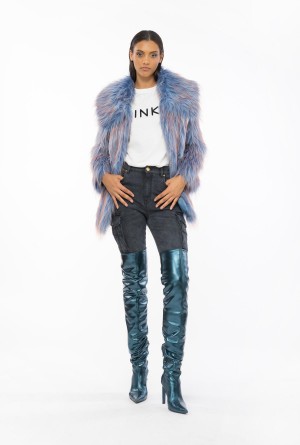 Pinko PINKO-print T-shirt Blancos | MXJKU89987