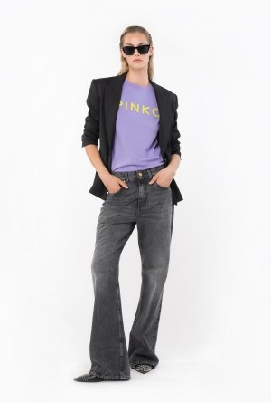 Pinko PINKO-print T-shirt Morados | MXJBT99823
