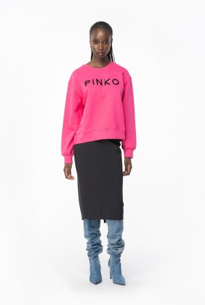 Pinko PINKO-print sweatshirt BEETROOT | FMXUI48877