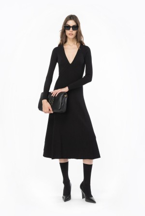 Pinko Plated knit midi dress Negros | MXCVG53099