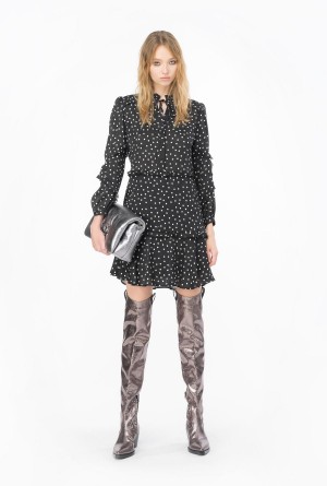 Pinko Polka dot-print mini dress BLACK/WHITE | LMXTR76699