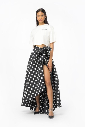 Pinko Polka-dot maxi skirt BLACK/WHITE | PMXQX46623