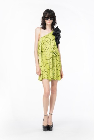 Pinko Polka-dot mini dress GREEN/BLACK | TMXWZ49388