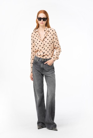 Pinko Polka-dot shirt NUDE/BLACK | MXXMI43911