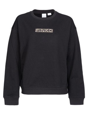 Pinko Rhinestone logo sweatshirt Negros | ZMXNQ43081