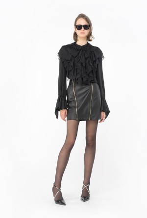 Pinko Ruffled shirt Negros | TMXWZ88754