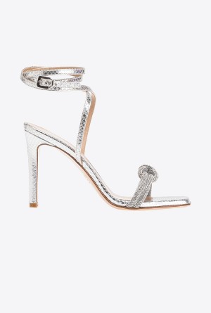 Pinko Sandals with rhinestone knot Plateados | MXCVG25059