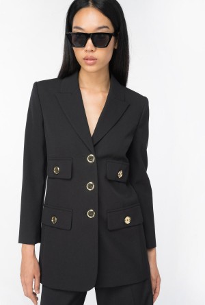 Pinko Single-breasted wool twill blazer Negros | ZMXNQ16042