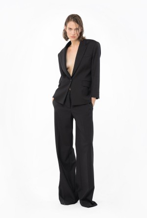 Pinko Single-breasted wool-blend flannel blazer Negros | MXEAH75081