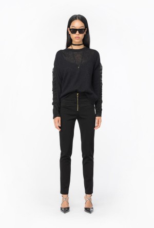 Pinko Slim-fit trousers with zip Negros | MXDYB35361