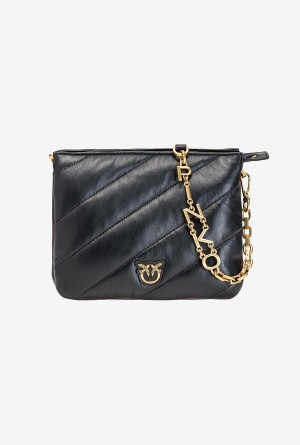 Pinko Small Twins Bag Maxi Quilt Dorados | QMXUV35915