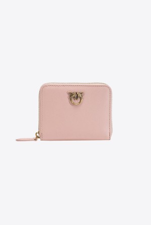 Pinko Square leather zip-around purse Dorados | MXDYB30333
