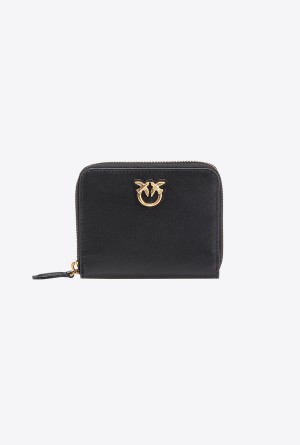 Pinko Square leather zip-around purse Dorados | PMXQX62416