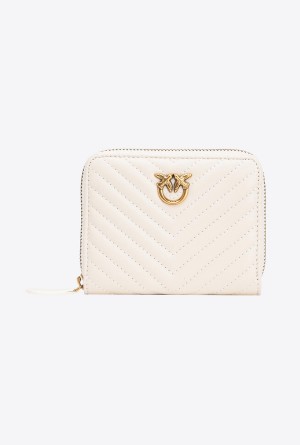 Pinko Square zip-around wallet in chevron-patterned nappa leather Dorados | MXXBR45751