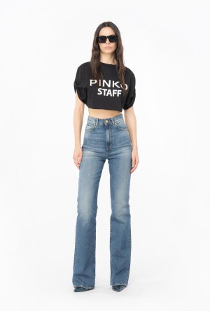 Pinko Staff crop top BLACK/WHITE | MXNEJ92397
