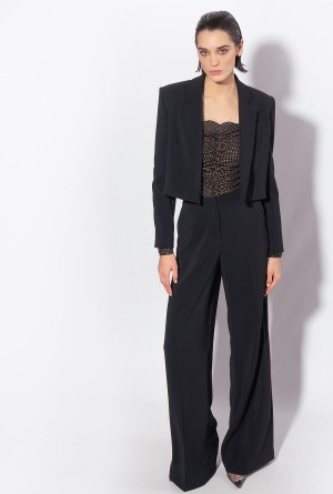 Pinko Stretch crepe Spencer jacket Negros | QMXWA22179