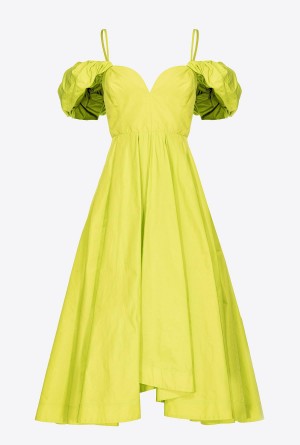 Pinko Taffeta midi dress Amarillos | MMXFT31883