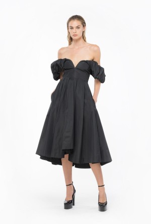 Pinko Taffeta midi dress Negros | BMXSD89836