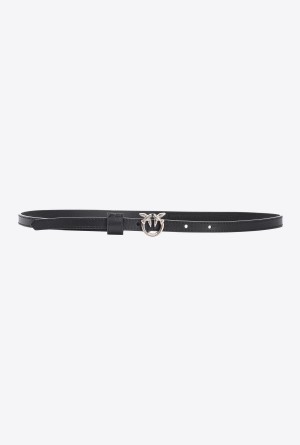 Pinko Thin belt with Love Birds buckle 1cm Plateados | MXQAV27221