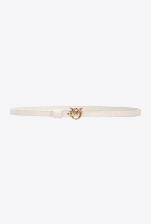 Pinko Thin belt with Love Birds buckle 1cm Dorados | MXQCS80586