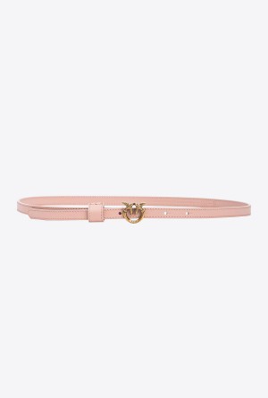 Pinko Thin belt with Love Birds buckle 1cm Dorados | SMXVO98899