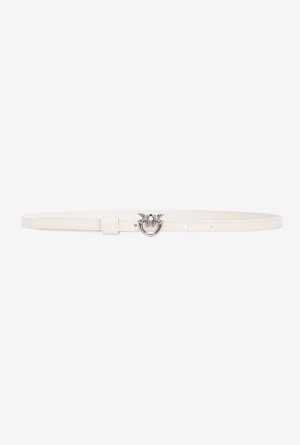 Pinko Thin belt with Love Birds buckle 1cm Plateados | UMXTG38387