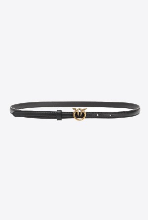 Pinko Thin belt with Love Birds buckle 1cm Dorados | AMXDF20319
