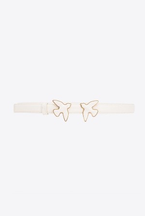 Pinko Thin belt with coated Love Birds 2cm Blancos | MMXHR48944