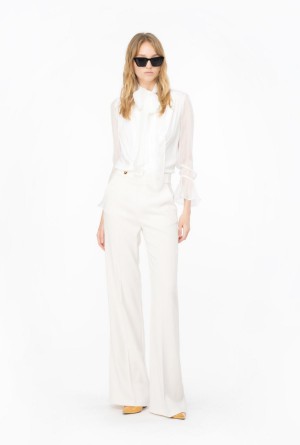 Pinko Trousers with golden buttons PASTEL PARCHMENT | MXNEJ88936
