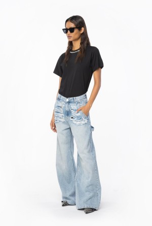 Pinko T-shirt with shiny embroidery Negros | PMXQX45785