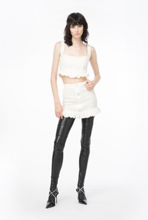 Pinko Tweed crop top Blancos | MXDFL59872