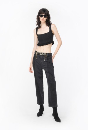 Pinko Tweed crop top Negros | DMXKV75048