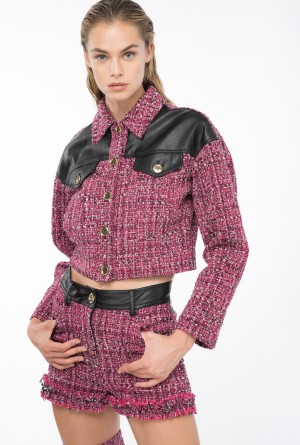 Pinko Tweed shorts MULTICOLOUR - FUCHSIA/BLACK | AMXWC29807