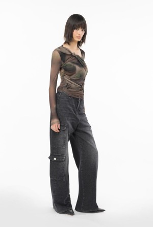 Pinko Vintage black denim cargo jeans Negros | DMXVO77673