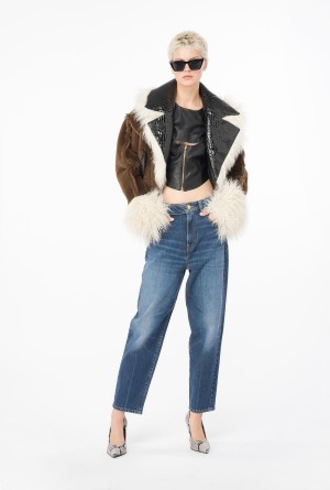 Pinko Vintage denim mom jeans with sash Azules Azules | QMXUV50193