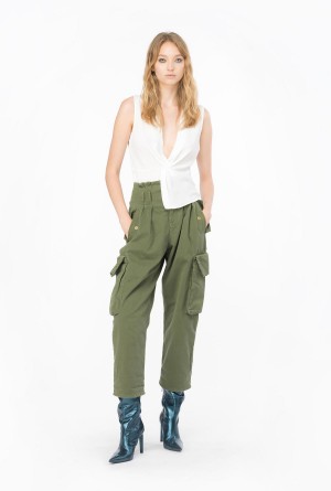 Pinko V-neck crepe top Blancos | MMXHR72771