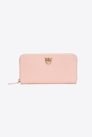 Pinko Zip-around leather purse Dorados | MXCVG73006